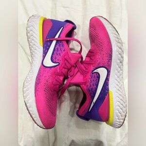 Nike Womens Epic React Flyknit 2 Barbie Pink Shoes Sneakers
